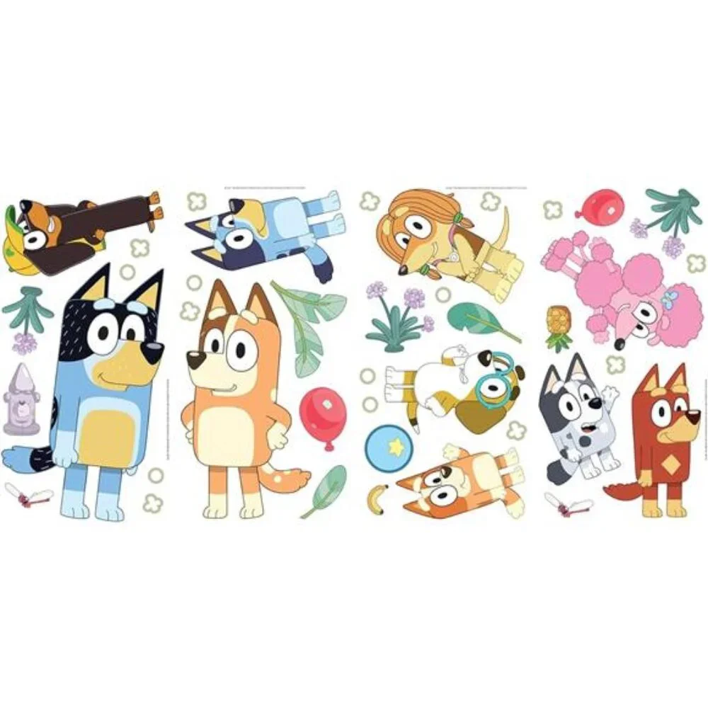 Bluey Family and Friends Peel and Stick Wall Decals